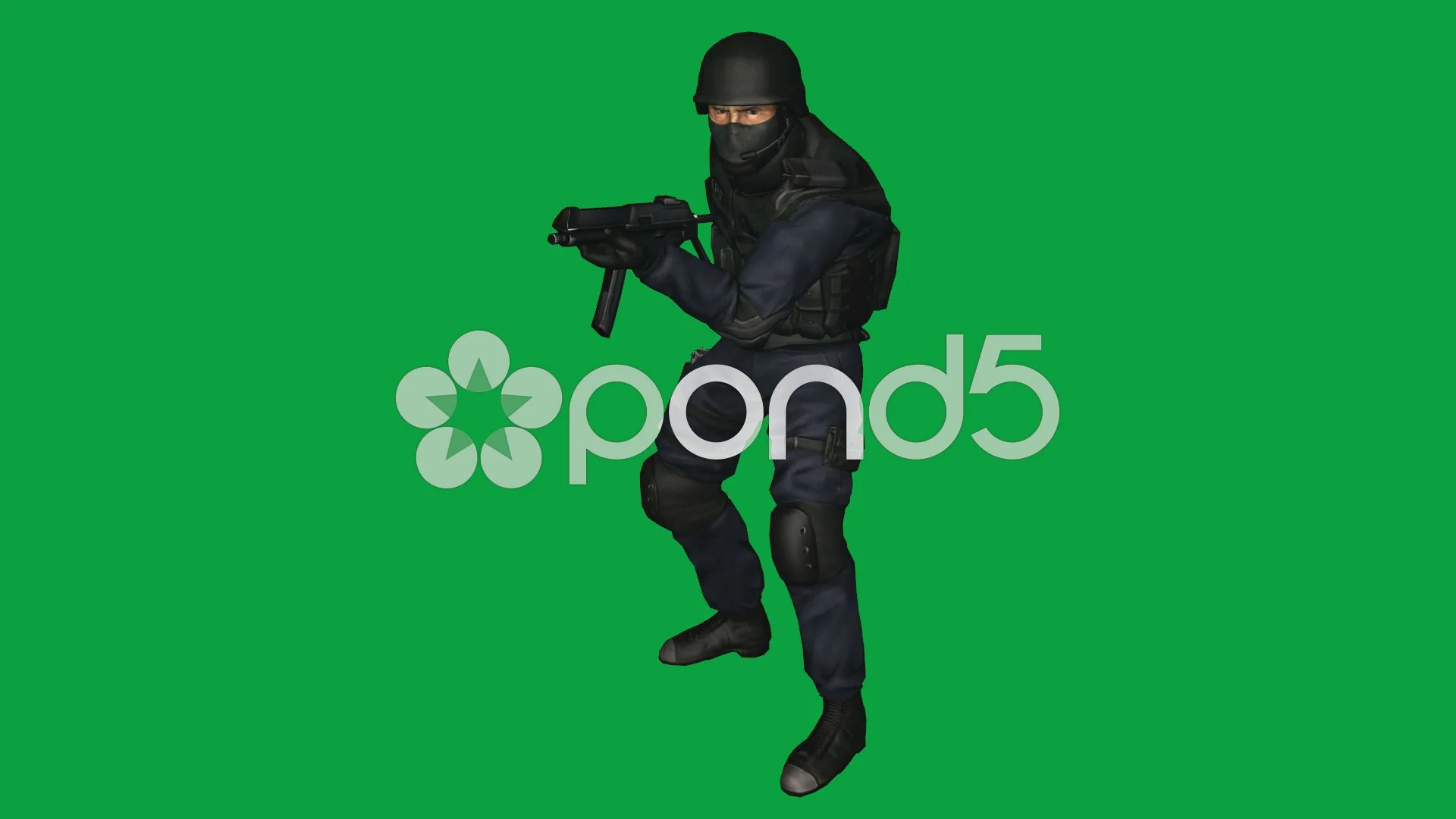 S.W.A.T. (SWAT) Man in Idle Pose: (Looping + Matte)