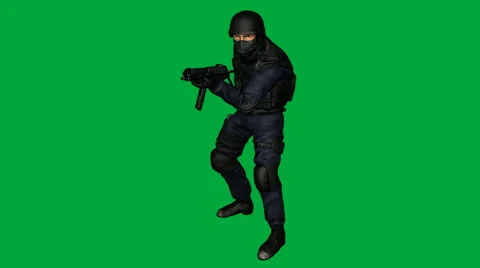 S.W.A.T. (SWAT) Man, Shoot and Die:  + Matte Video stock 49996129