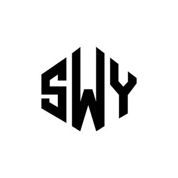 SWY letter logo design with polygon shape. SWY polygon and cube shape logo .. Illustrazione stock