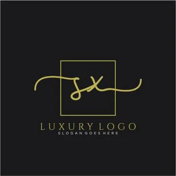 SX Initial handwriting logo design Stock Illustration