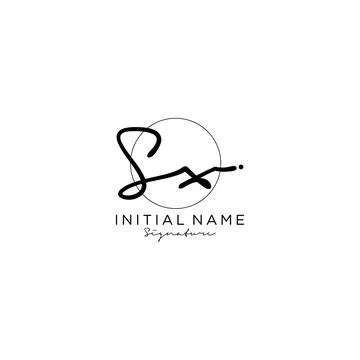 SX Initial handwriting logo design Stock Illustration