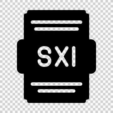 Sxi file icon solid style. Spreadsheet file type, extension, format icons.  Stock Illustration