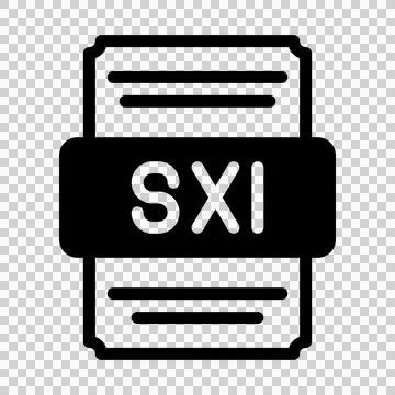 Sxi spreadsheet file icon with black fill design. vector illustration. Stock Illustration