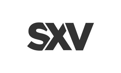 SXV logo design template with strong and modern bold text. Initial based ve.. Illustrazione stock
