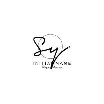 SY Initial handwriting logo design Stock Illustration