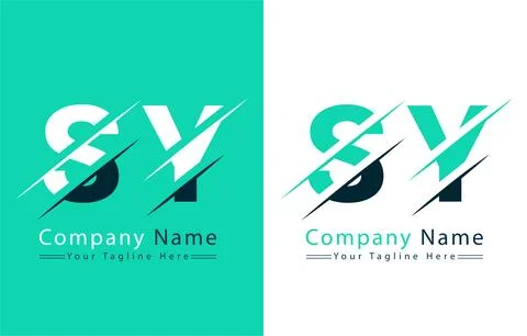 SY Letter Logo Vector Design Template Elements Illustrazione stock