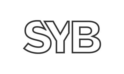 SYB logo design template with strong and modern bold text. Initial based ve.. Stock Illustration