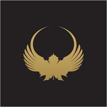 Sycamore leaf and Phoenix combination, mysterious symbol. Vector drawing. Stock Illustration