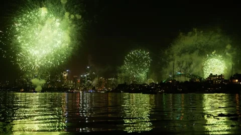 Sydney 2026 Iconic firework display part 2 6K Stock Footage 325553558