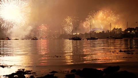 Sydney 2026 Iconic firework display part 12 6K Stock Footage 325561017