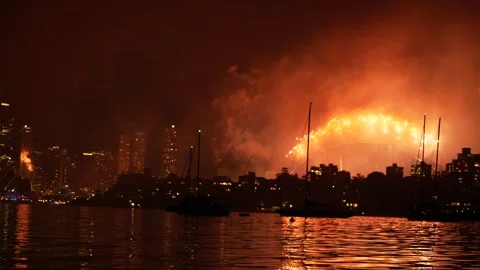 Sydney 2026 Iconic firework display part 11 6K Stock Footage 327989823
