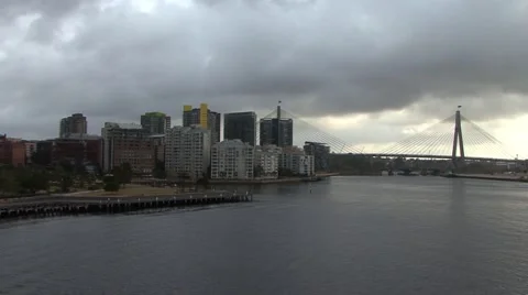 Sydney Anzac Bridge At Sunset Video stock 52574902