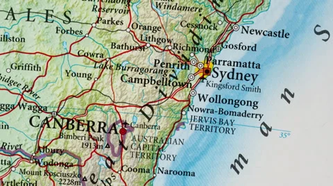 Sydney - Australia Map Zoom Видео 34456497
