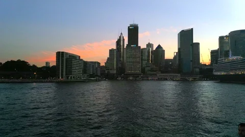 SYDNEY, AUSTRALIA, MARS 3 UHD view towards the circular quay and downtown, on Stock Footage 89639385