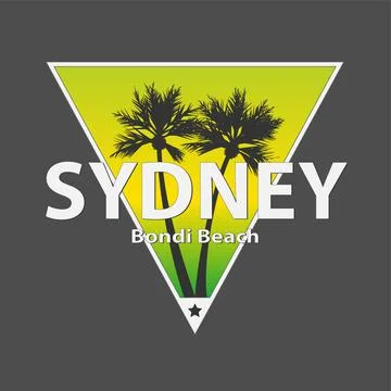 Sydney bondi palm beach vector art t-shirt design illustration Stock Illustration