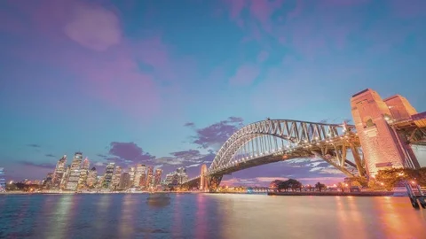 Sydney Bridge Acid Lapse Stock Footage 72990079