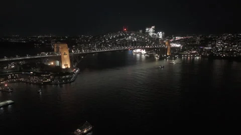 Sydney Bridge at night Stock Footage 317712300