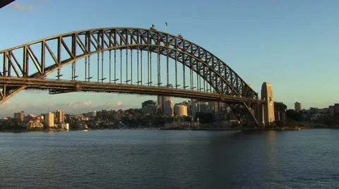 Sydney Bridge at Sunrise Stock Footage 50486146