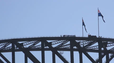 Sydney bridge walkers Stock Footage 52852933