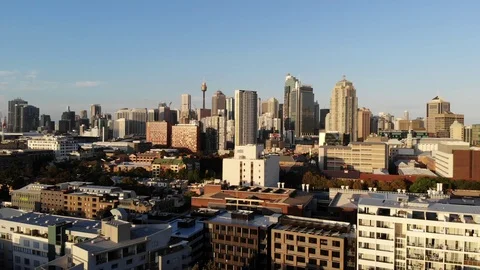 Sydney CBD aerial view Stock Footage 121148982
