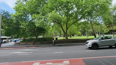 Sydney CBD, Australia - 4 October 2024: City Intersection with Bus Lane Vídeo Stock 333521972