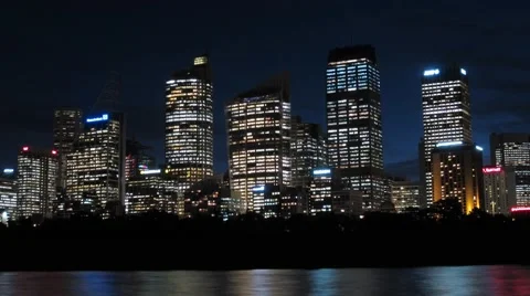 Sydney CBD at night (timelapse) in 4k Stock Footage 46423418