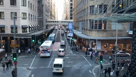 Sydney CBD traffic Stock Footage 96180897