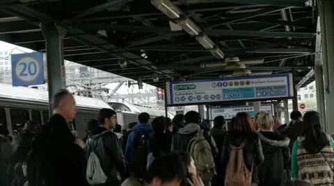 Sydney Central Station Train stop Video stock 11807696