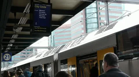 Sydney Central Station Train stop Video stock 11808237