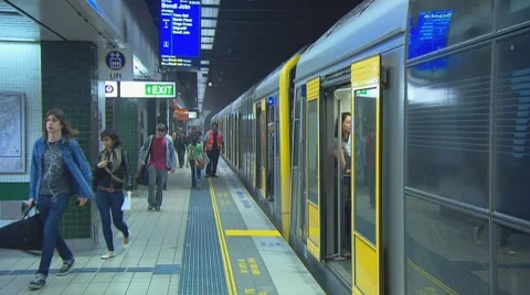 Sydney Central Train Station with commuters PT1 Stock Footage 10583501