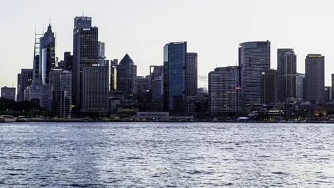 Sydney City Night Timelapse Stock Footage 70353092