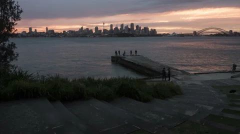 Sydney Cityscape rotating time-lapse sunset Vidéo 68600761