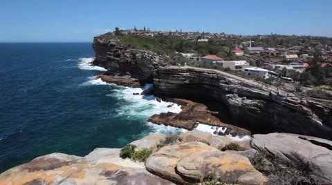 SYDNEY COASTLINE CLIFFS PACIFIC OCEAN Stock Footage 46814545