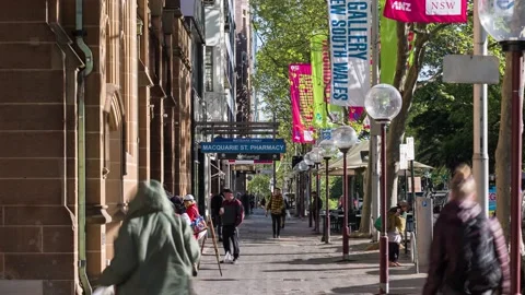 Sydney Crowd Walking Timelapse Stock Footage 141890437