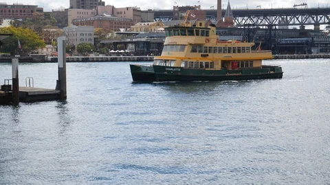 Sydney ferry pulling into dock 動画素材 115694164