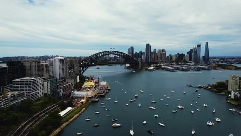 Sydney Harbor Bridge 60 fps Stock Footage 227708625
