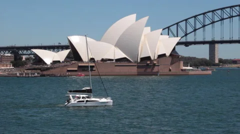 SYDNEY HARBOR BRIDGE OPERA HOUSE Stock Footage 46833482