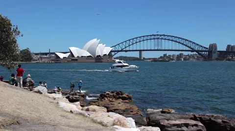 SYDNEY HARBOR BRIDGE OPERA HOUSE Stock Footage 46833838