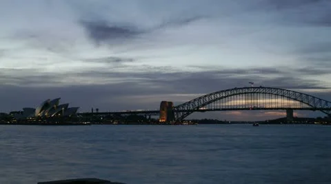 Sydney Harbour Bridge and Opera House Time Lapse clip 2 Stock Footage 10809328