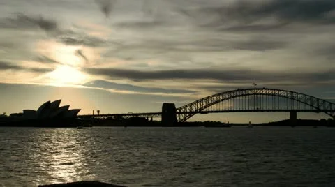 Sydney Harbour Bridge and Opera House Time Lapse Stock Footage 10809373