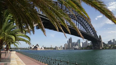 Sydney Harbour Bridge and Opera House Dolly Shot Video stock 44205585
