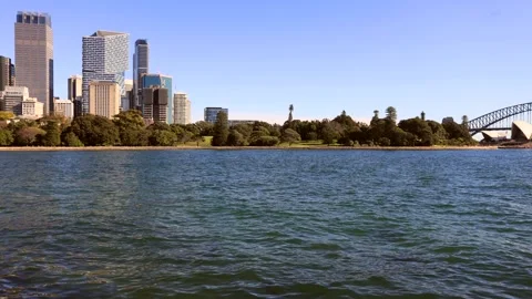 Sydney harbour bridge architecture landmarks on Sydney Harbour in timelapse 4k. Stock Footage 280237276