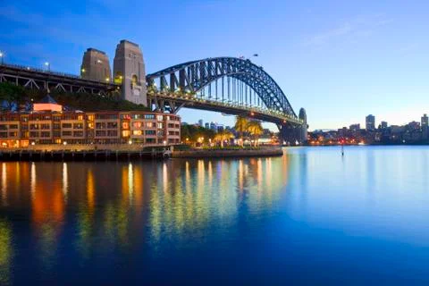 Sydney harbour bridge australia twilight Stock Photos
