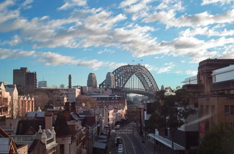Sydney Harbour Bridge daytime motion timelapse Stock Footage