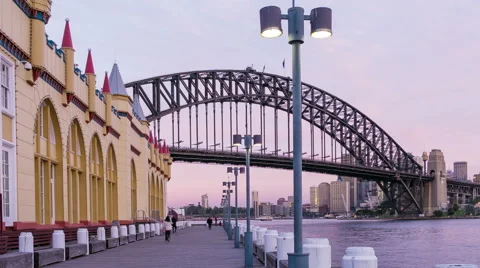 Sydney Harbour Bridge dusk Hyperlapse with slide motion Video stock 43793447