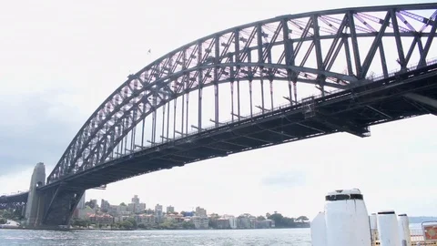 Sydney Harbour Bridge Fixed Shot From Southern End at Dawes Point Stock Footage 97039617