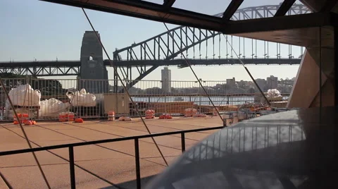 Sydney Harbour Bridge from inside Opera House HD Stock Video Stock Footage 40473170
