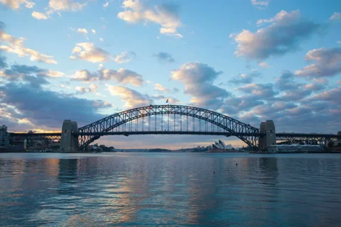 Sydney Harbour Bridge Morning Timelapse 01 Stock Footage 44441012