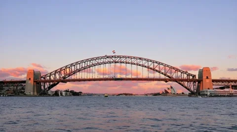 Sydney Harbour Bridge sunset timelapse in 4k 動画素材 63231193