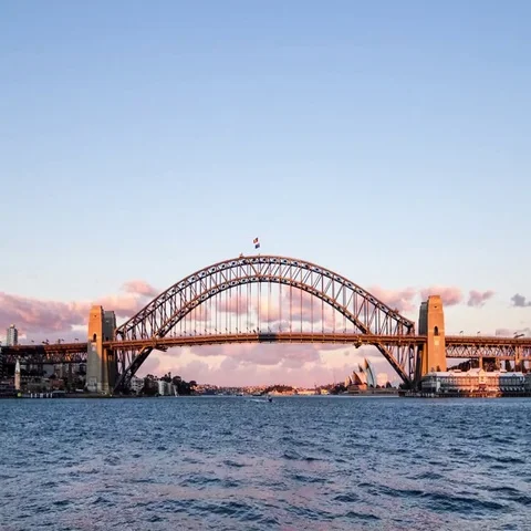 Sydney Harbour Bridge sunset timelapse in 4k Stock Footage 69512414